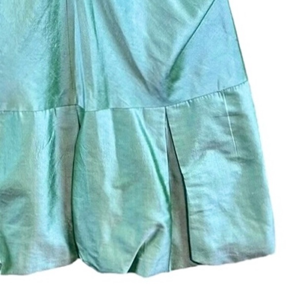 Nicole Miller Collection Iridescent Mint Silk Pleated Strapless Cocktail Dress 2 - Picture 4 of 9